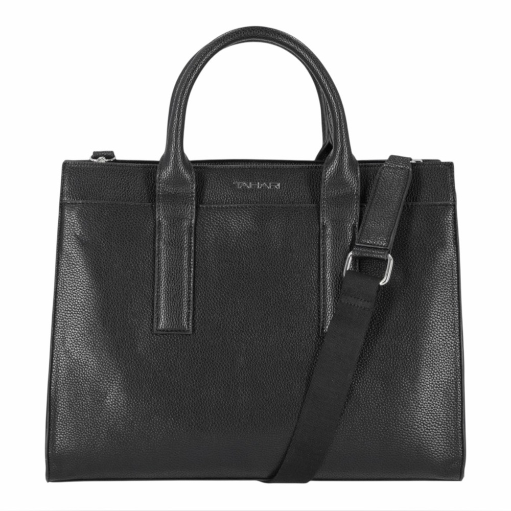 Tahari Large Satchel Tote Purse Handbag Tate Model Black NWT Retail $109